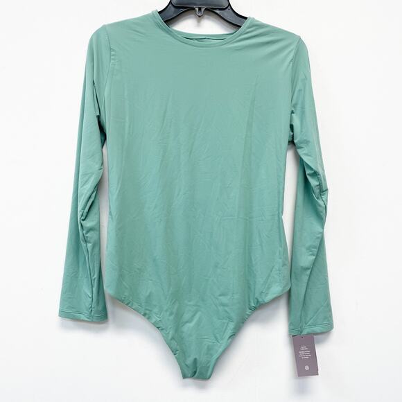 Auden Womens Luxury Collection Green Stretch Long Sleeve Bodysuit Tidal Flow XXL - Picture 2 of 7